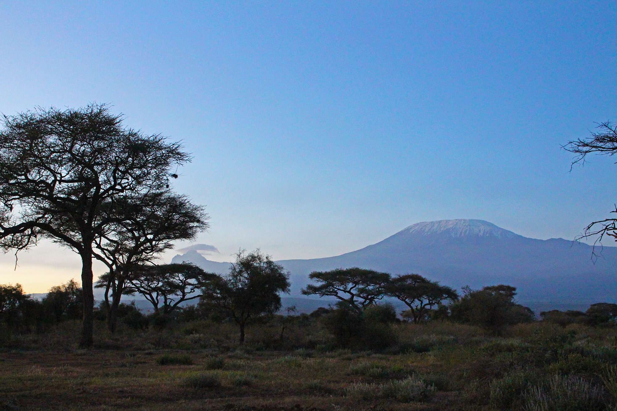 Image of a crystal clear of Mount Kilimanjaro peaks Kibo and Mawenzi from Tulia Amboseli Safari Camp