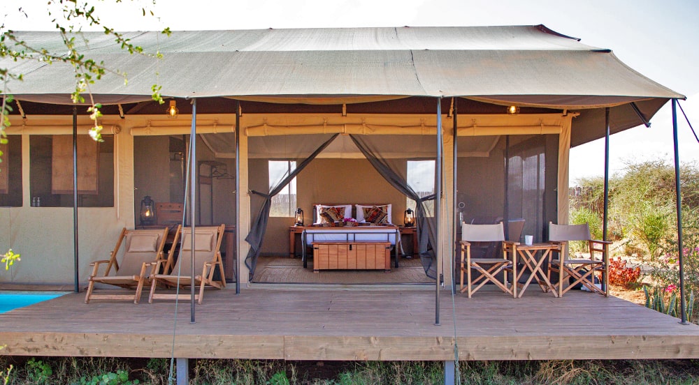 Image of the deluxe tents at Tulia Amboseli Safari Camp in Amboseli National Park, Kenya