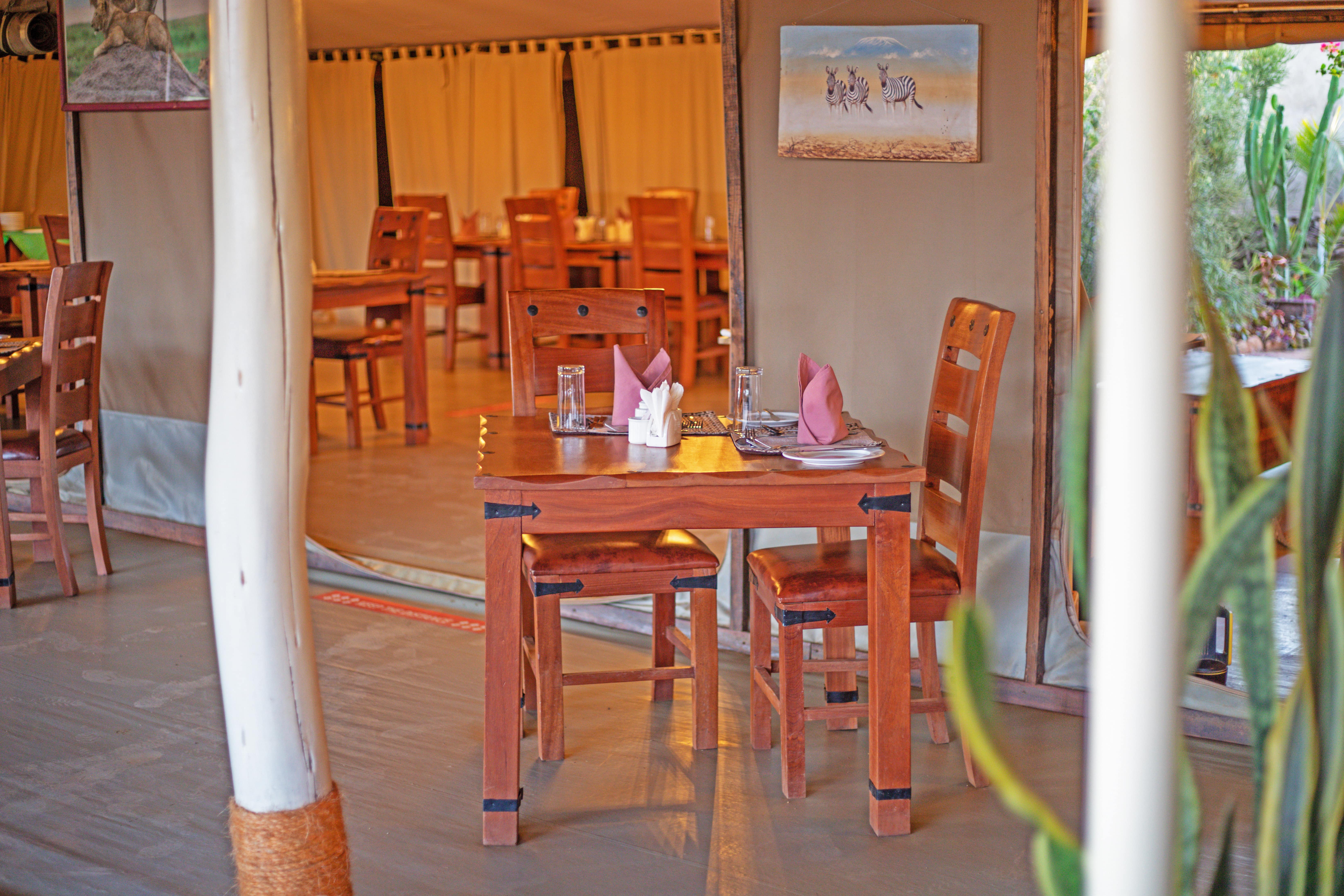 Image of the dining area at Tulia Amboseli Safari Camp in Amboseli National Park, Kenya