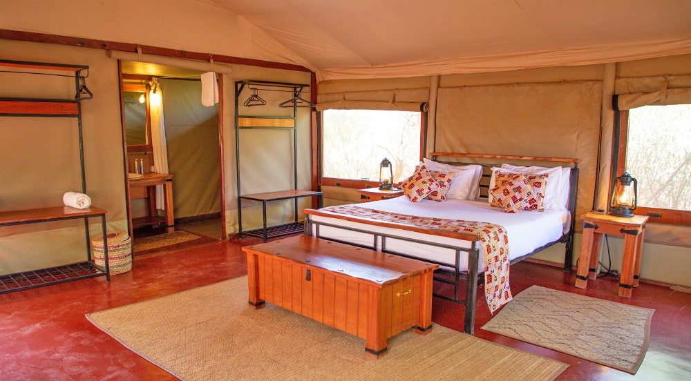 Image of the inside of the superb tents at Tulia Amboseli Safari Camp in Amboseli National Park, Kenya